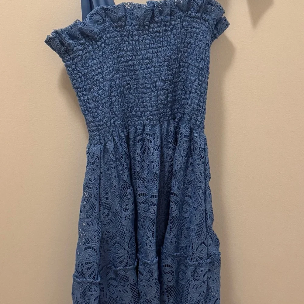 Hill House Blue Lace Dress with Bow Straps - Picture 4 of 6